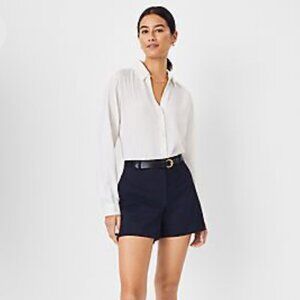 Ann Taylor Navy and White Business Casual City Shorts - Size 10, Old Money Style